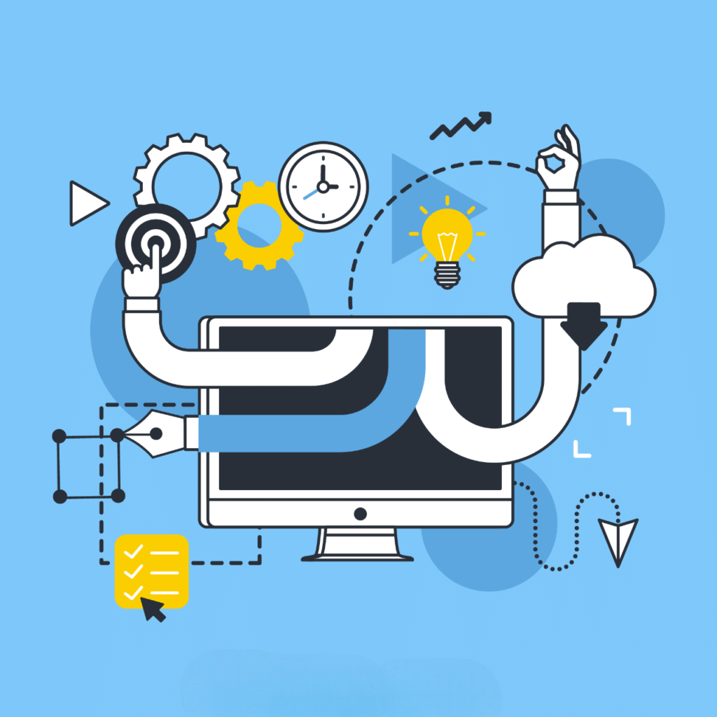 Illustration showing how automation simplifies complex tasks.